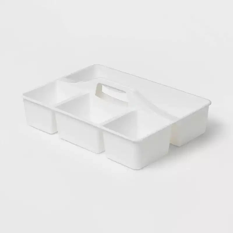 Divided Caddy Organizer White - Brightroom™: Utility Storage Cart, Polypropylene, Universal Storage, 1 Year Warranty