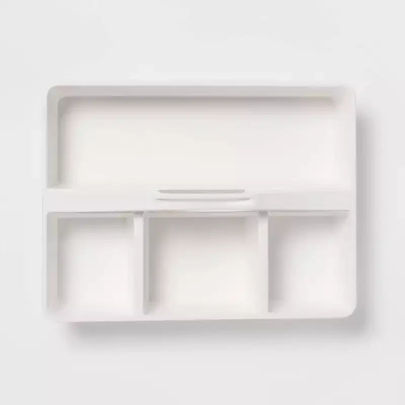 Portaoggetti Caddy Diviso Bianco - ™: Carrello portaoggetti, Polipropilene, Organizer Universale, 1 Anno di Garanzia