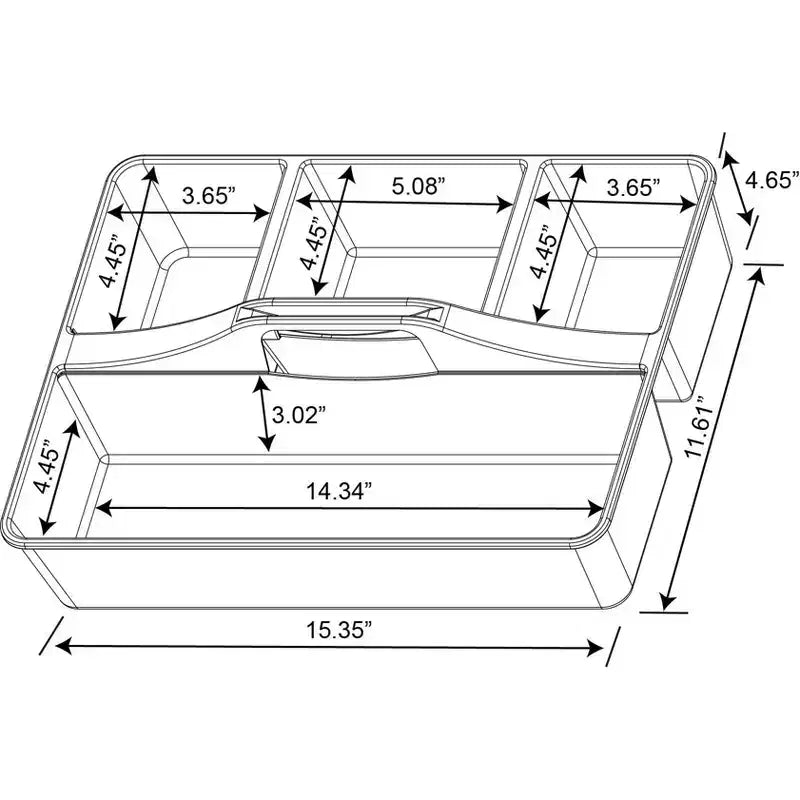 Portaoggetti Caddy Diviso Bianco - ™: Carrello portaoggetti, Polipropilene, Organizer Universale, 1 Anno di Garanzia