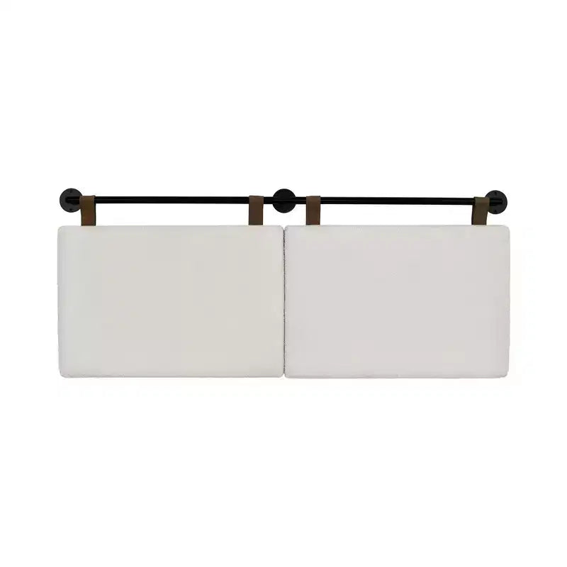 Testiera Charlie Bouclé per letto da una piazza e mezza/matrimoniale, color crema, montata a parete, in MDF, imbottita per bambini