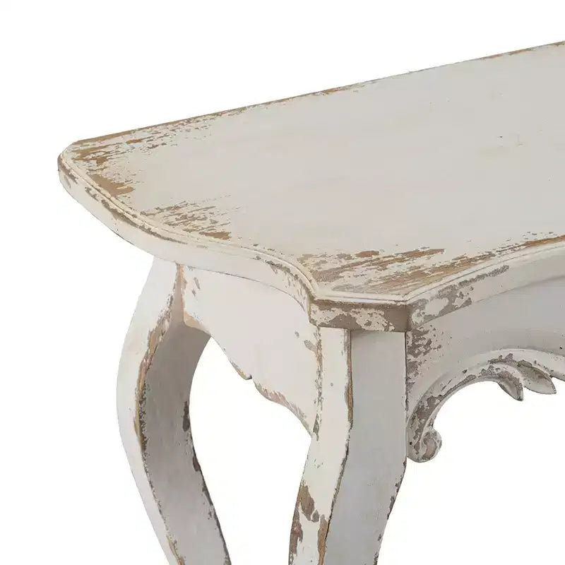Consolle sottile sbiancata per ingresso salotto 46x16.5x30