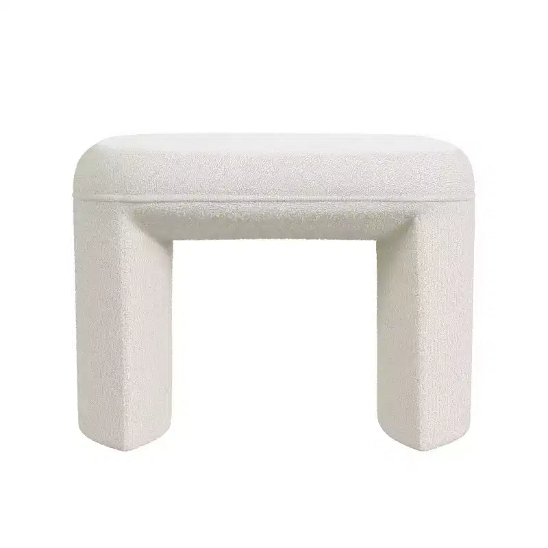 Moderno pouf piccolo rettangolare, poggiapiedi imbottito, sgabello da trucco per camera da letto, soggiorno