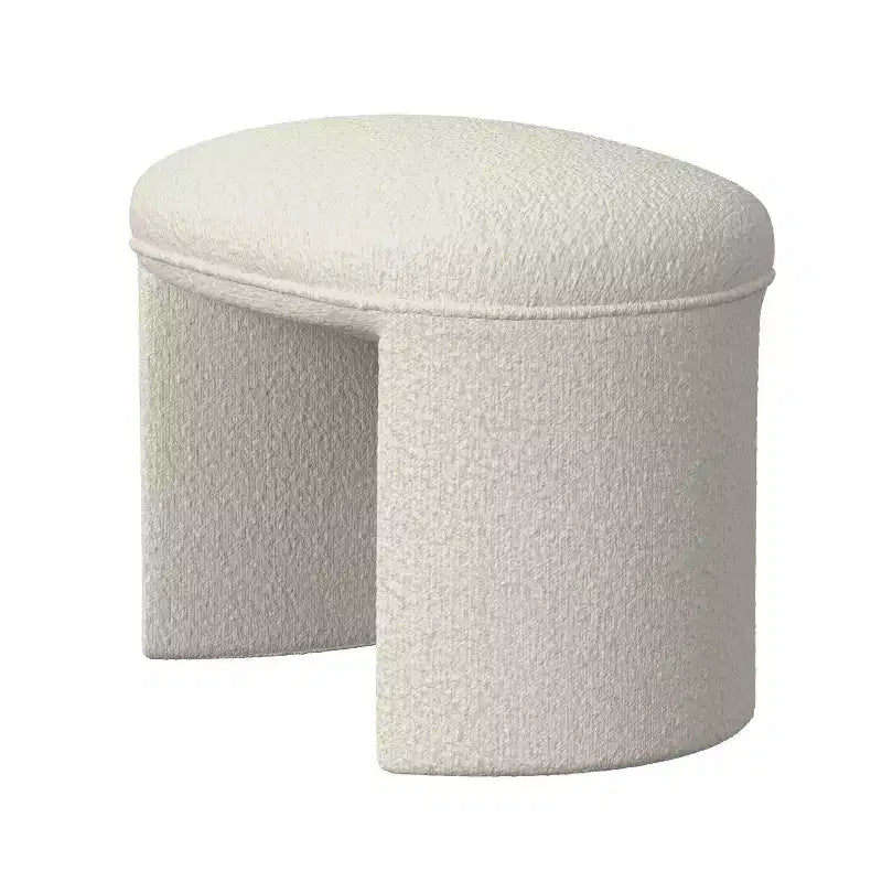 Moderno pouf piccolo rettangolare, poggiapiedi imbottito, sgabello da trucco per camera da letto, soggiorno