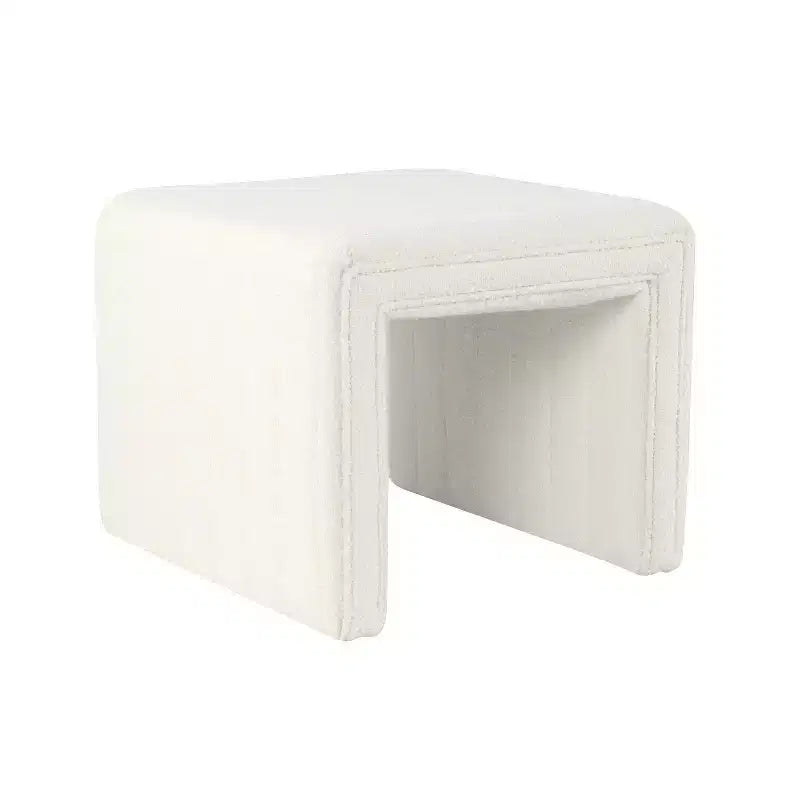 Moderno pouf piccolo rettangolare, poggiapiedi imbottito, sgabello da trucco per camera da letto, soggiorno