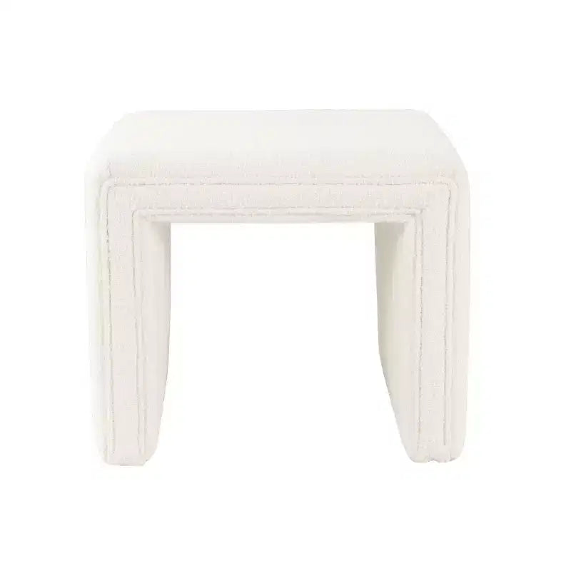 Moderno pouf piccolo rettangolare, poggiapiedi imbottito, sgabello da trucco per camera da letto, soggiorno