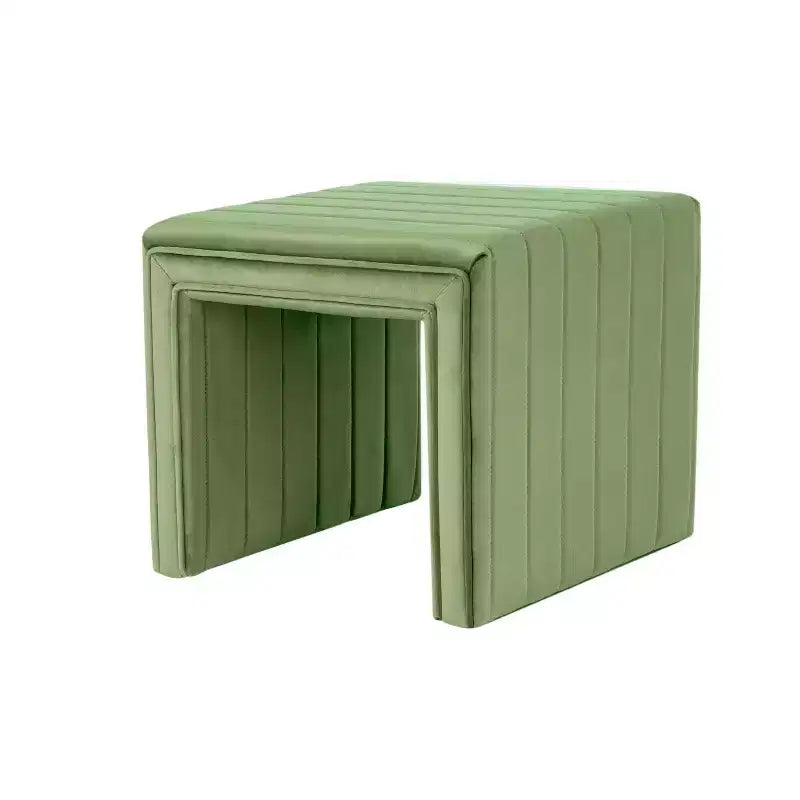 Moderno pouf piccolo rettangolare, poggiapiedi imbottito, sgabello da trucco per camera da letto, soggiorno