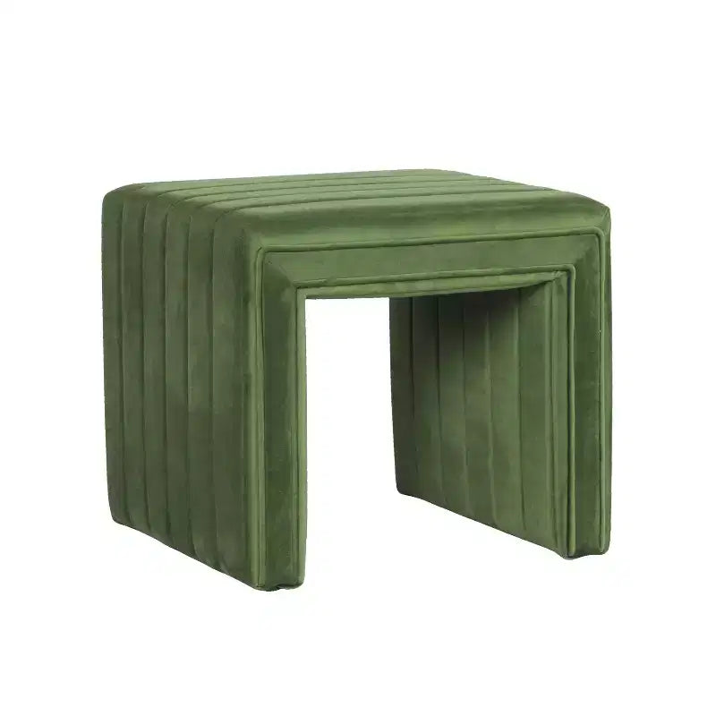 Moderno pouf piccolo rettangolare, poggiapiedi imbottito, sgabello da trucco per camera da letto, soggiorno