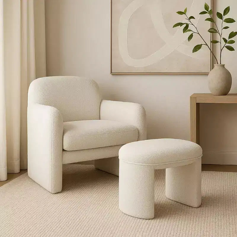 Moderno pouf piccolo rettangolare, poggiapiedi imbottito, sgabello da trucco per camera da letto, soggiorno