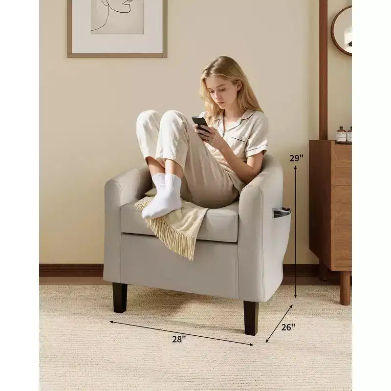 Poltrone a botte in similpelle per soggiorno/camera da letto/sala lettura