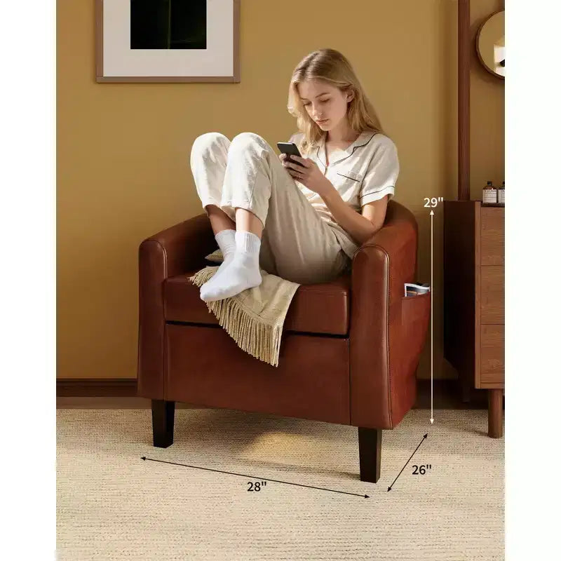 Poltrone a botte in similpelle per soggiorno/camera da letto/sala lettura