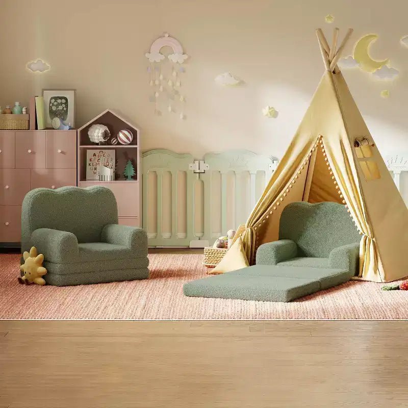Divano per bambini 2 in 1, comodo divano, poltrona lunga, divano in morbida schiuma, regalo per bambini e bambine