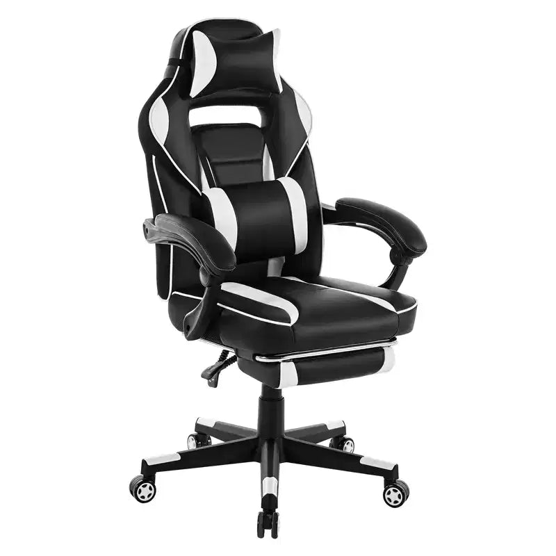 Sedia da Gaming per Persone Robuste e di Alta Statura con Poggiapiedi, Poltrona Ergonomica da Ufficio Reclinabile ad Alto Schienale per Adulti 56P x 69L x 127A cm