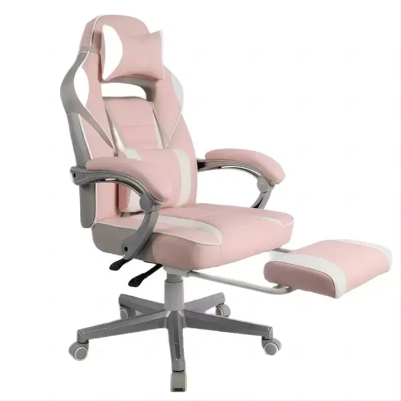 Sedia da Gaming per Persone Robuste e di Alta Statura con Poggiapiedi, Poltrona Ergonomica da Ufficio Reclinabile ad Alto Schienale per Adulti 56P x 69L x 127A cm