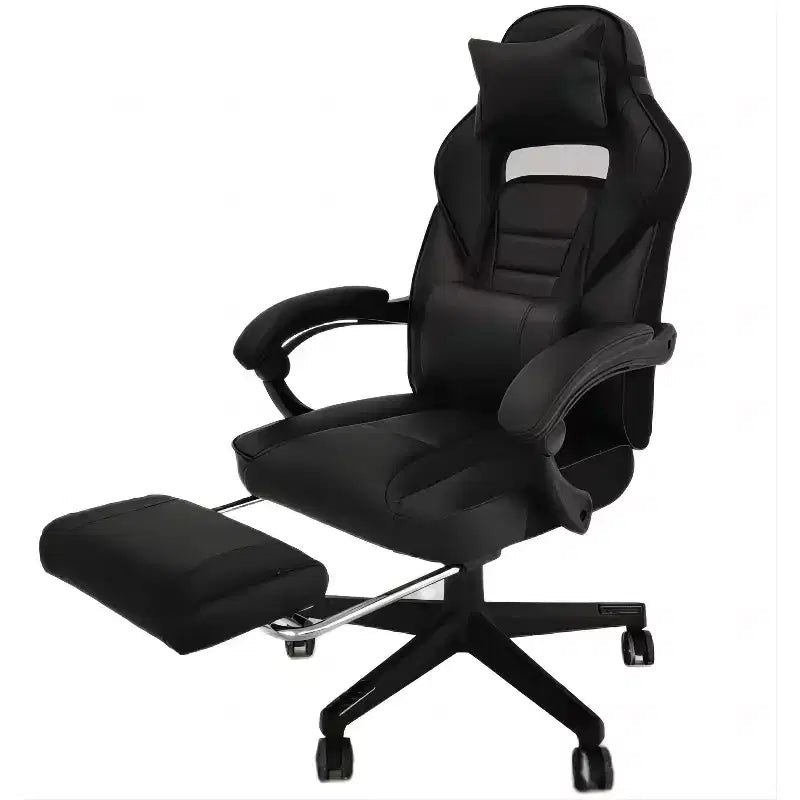 Sedia da Gaming per Persone Robuste e di Alta Statura con Poggiapiedi, Poltrona Ergonomica da Ufficio Reclinabile ad Alto Schienale per Adulti 56P x 69L x 127A cm