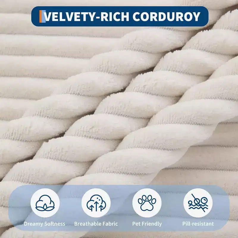 Poltrona Chaise Longue Oversize, divano letto in velluto a coste Cloud doppio 79 x 69 con braccioli e 4 cuscini, seduta profonda, nessun assemblaggio richiesto