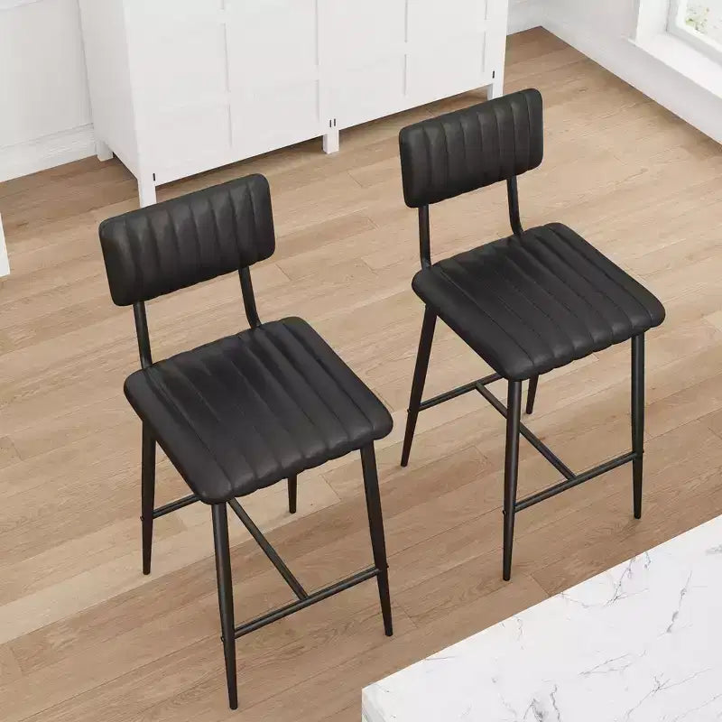 Sgabelli da Bar Altezza Bancone - 400 LBS per Carichi Pesanti, Ergonomici in Pelle PU con Cuscino Spesso, Schienale e Poggiapiedi, per Isola Cucina/Bar di Casa