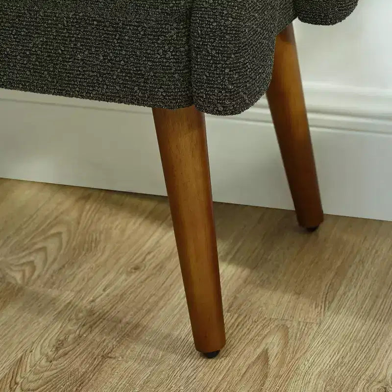 Panca Moderna con Morbido Cuscino, Braccioli Geometrici e Gambe in Legno MasselloIdeale per Soggiorni, Camere da Letto e Ingressi