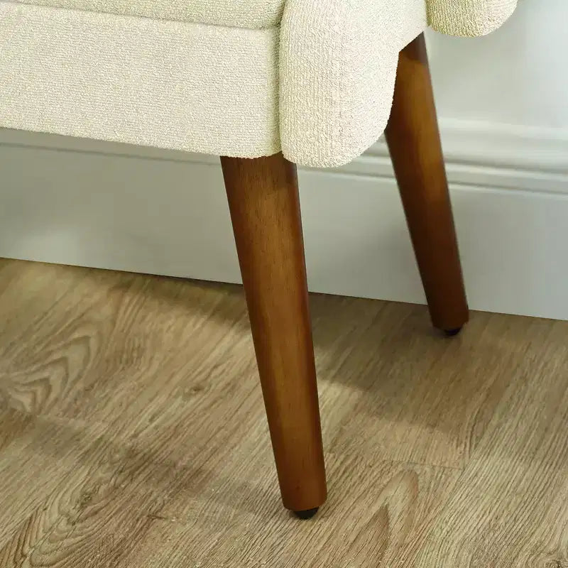 Panca Moderna con Morbido Cuscino, Braccioli Geometrici e Gambe in Legno MasselloIdeale per Soggiorni, Camere da Letto e Ingressi
