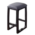 16" Razo Counter Height Barstool Fabric/Weathered Espresso - Acme Furniture: Linen Upholstered, Wood Base