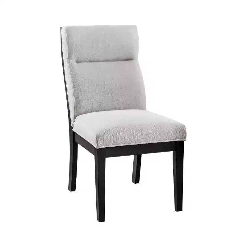 Sedie laterali Sky imbottite, bianco/nero, schienale sagomato moderno, gambe affusolate