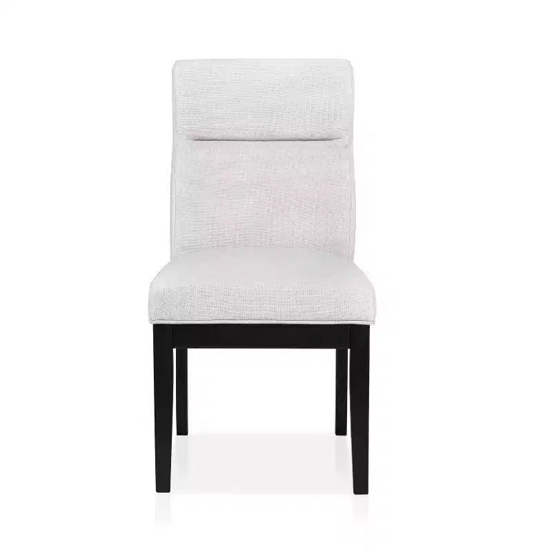 Sedie laterali Sky imbottite, bianco/nero, schienale sagomato moderno, gambe affusolate