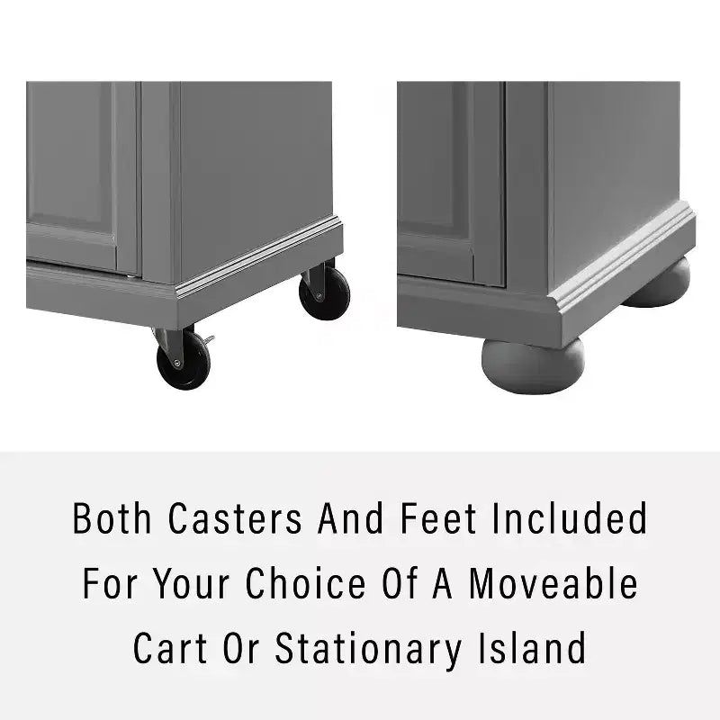 Isola/Carrello da cucina Alexandria con ripiano in acciaio inossidabile Grigio/Acciaio inossidabile