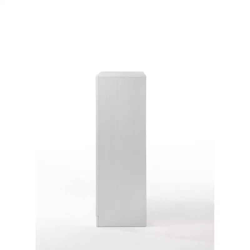 Comò verticale Naima bianco da 34": 5 cassetti in legno, guide in metallo, nessun assemblaggio richiesto