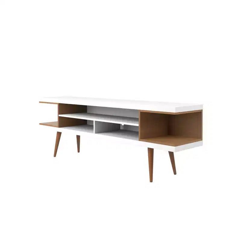 Mobile porta TV Utopia da 70,47" per TV fino a 65" bianco lucido/acero crema, console moderna con contenitore