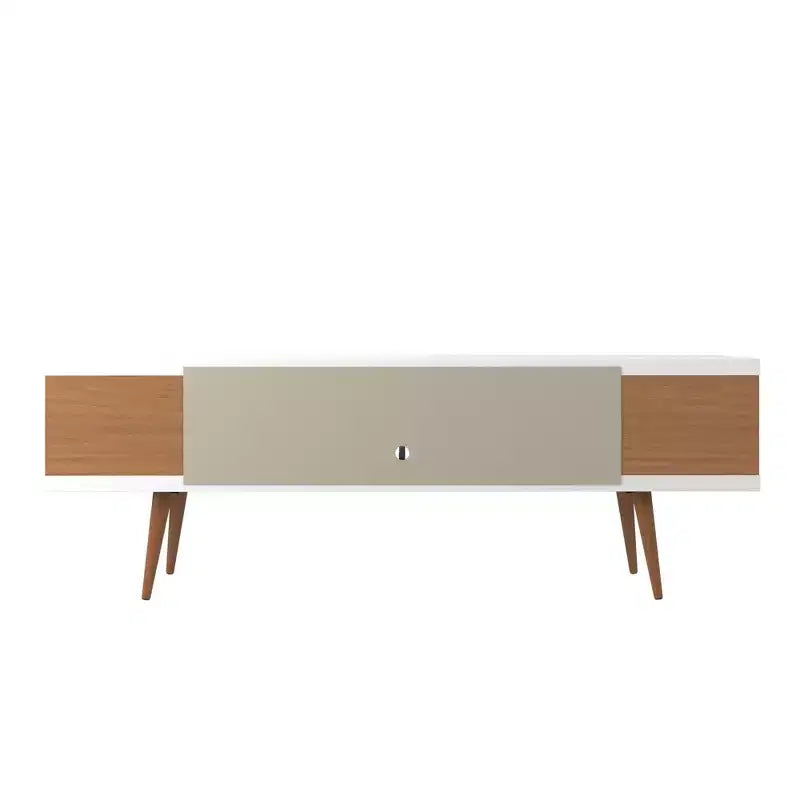 Mobile porta TV Utopia da 70,47" per TV fino a 65" bianco lucido/acero crema, console moderna con contenitore