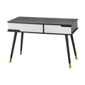 Lifestorey Silas 2 Drawer Mid-Century Modern Desk Black