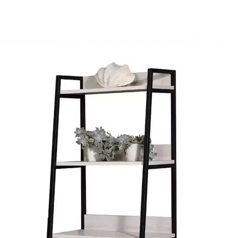 Libreria Wendral da 170 cm con 5 Ripiani Aperti Naturale/Nero: Struttura in Metallo, Stile a Scala, Contenitore da Esposizione