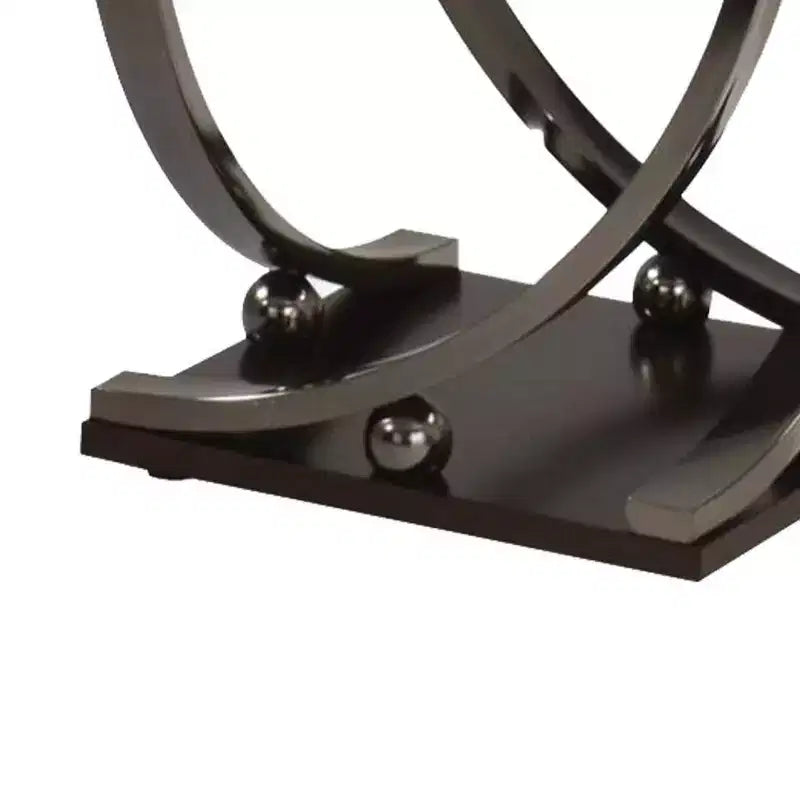 Tavolino d'appoggio Isiah da 24" nero nickel: struttura in metallo, piano in legno, nessun assemblaggio richiesto, garanzia di 60 giorni