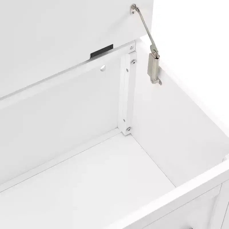 Kayce Attaccapanni con Panchina Bianco, Soluzione Salvaspazio per Ingresso, Organizzatore con 4 Ganci, Finitura Impiallacciata