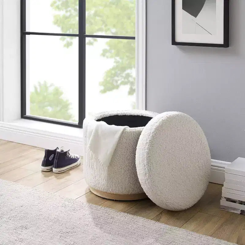 Blanche Pouf Contenitore