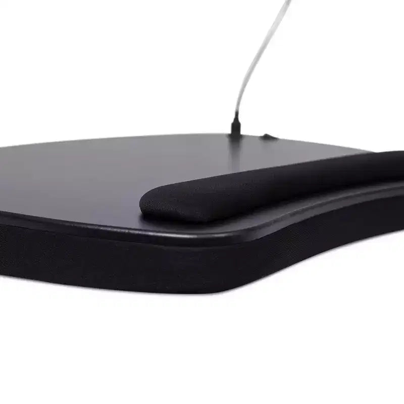 Scrivania portatile oversize in memory foam con luce USB, adatta per laptop fino a 17 pollici - Nero opaco
