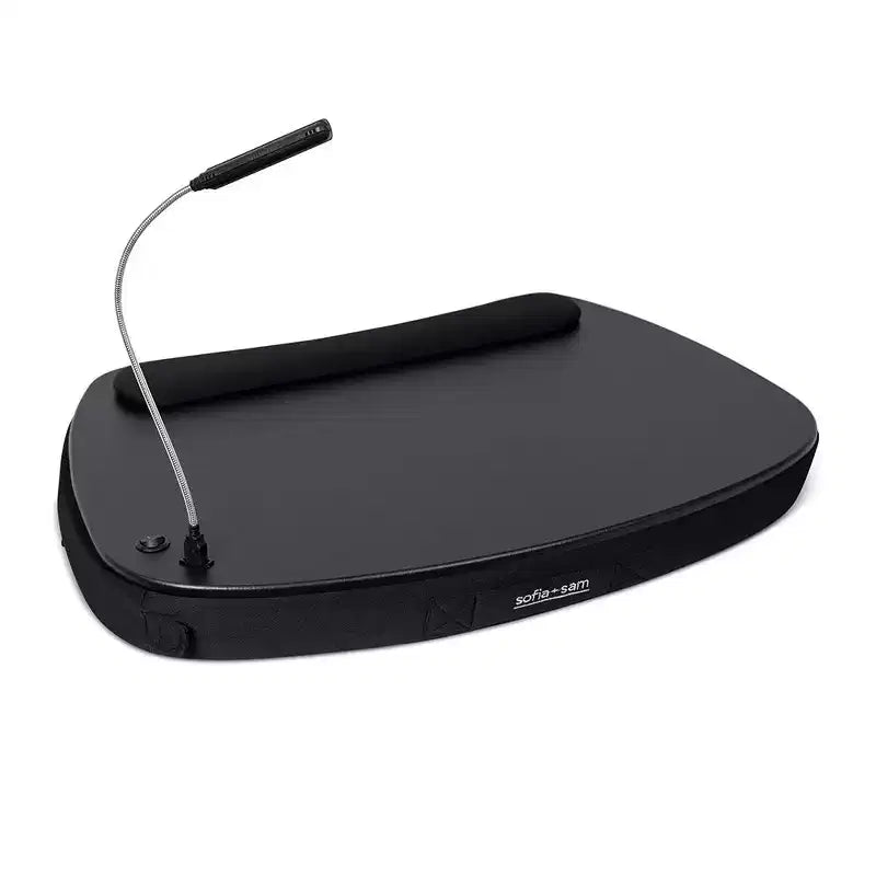 Scrivania portatile oversize in memory foam con luce USB, adatta per laptop fino a 17 pollici - Nero opaco