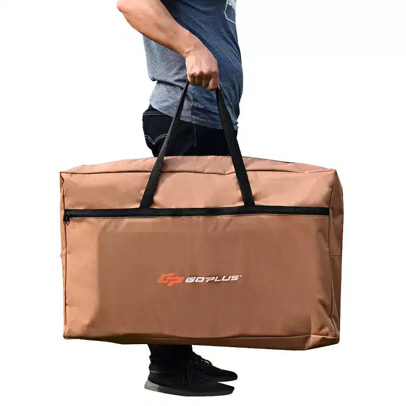 Tavolo da campeggio pieghevole, supporto portatile per barbecue da esterno con paravento e borsa