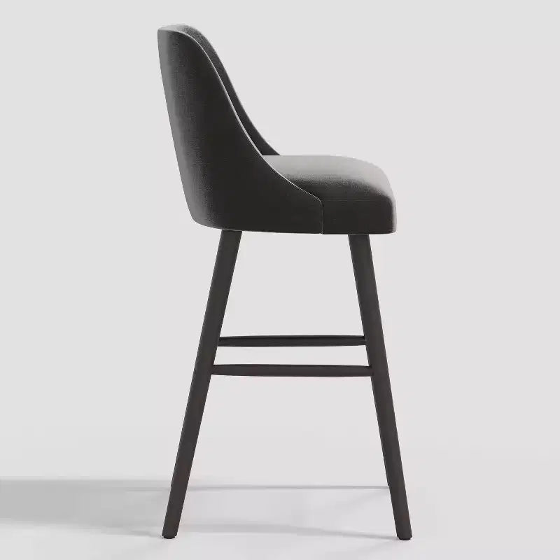 Sgabello da bar Geller Modern da 31" altezza bancone con poggiapiedi in velluto lucido