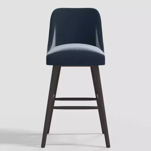 Sgabello da bar Geller Modern da 31" altezza bancone con poggiapiedi in velluto lucido