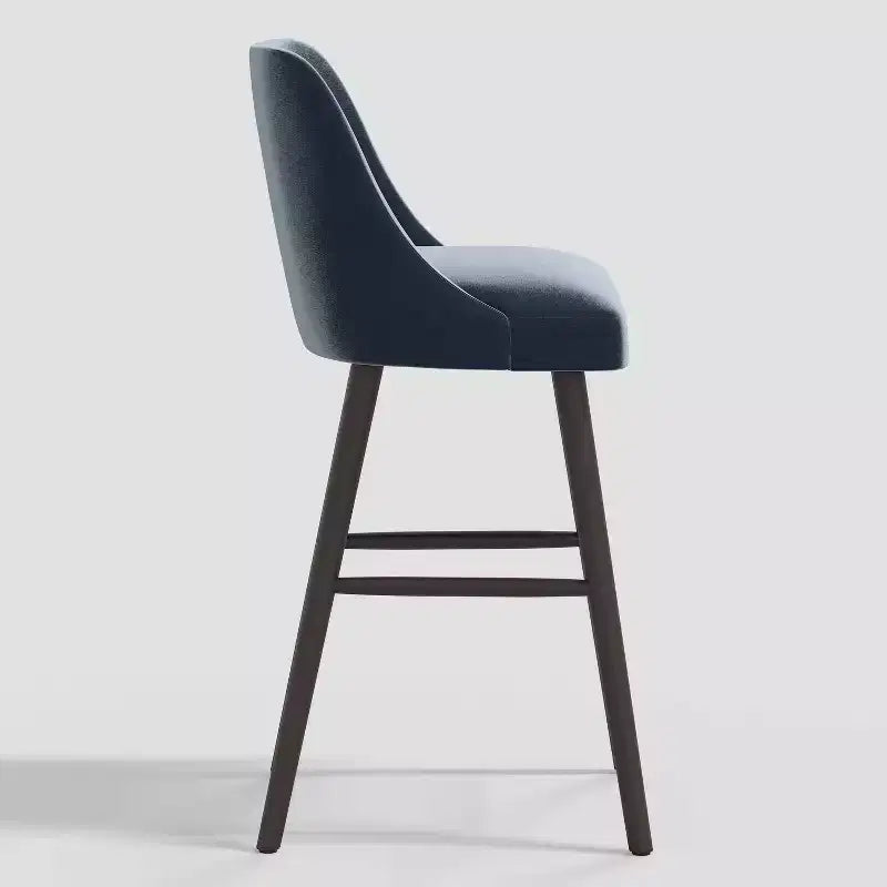 Sgabello da bar Geller Modern da 31" altezza bancone con poggiapiedi in velluto lucido