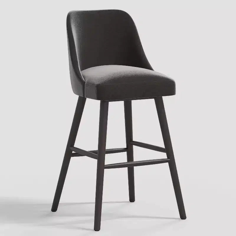 Sgabello da bar Geller Modern da 31" altezza bancone con poggiapiedi in velluto lucido