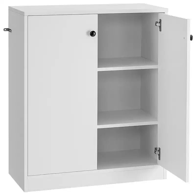 Mobile Credenza con 2 Ante e 3 Ripiani, Mobile Contenitore da Cucina o Corridoio