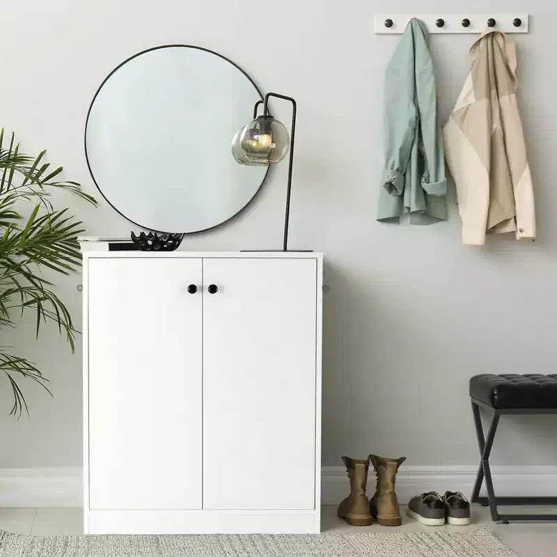 Mobile Credenza con 2 Ante e 3 Ripiani, Mobile Contenitore da Cucina o Corridoio