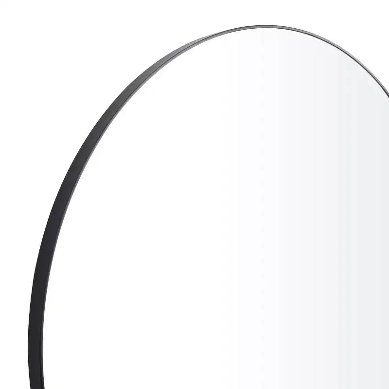 Specchio da parete rotondo in legno con cornice sottile
