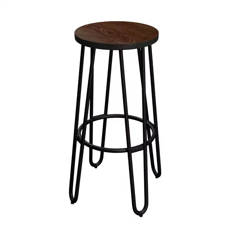 Sgabelli da Bar per Isola Cucina in Stile Modern Farmhouse, Senza Schienale, con Gambe a Forcina, Seduta in Legno, per Cucina o Sala da Pranzo, 61 cm